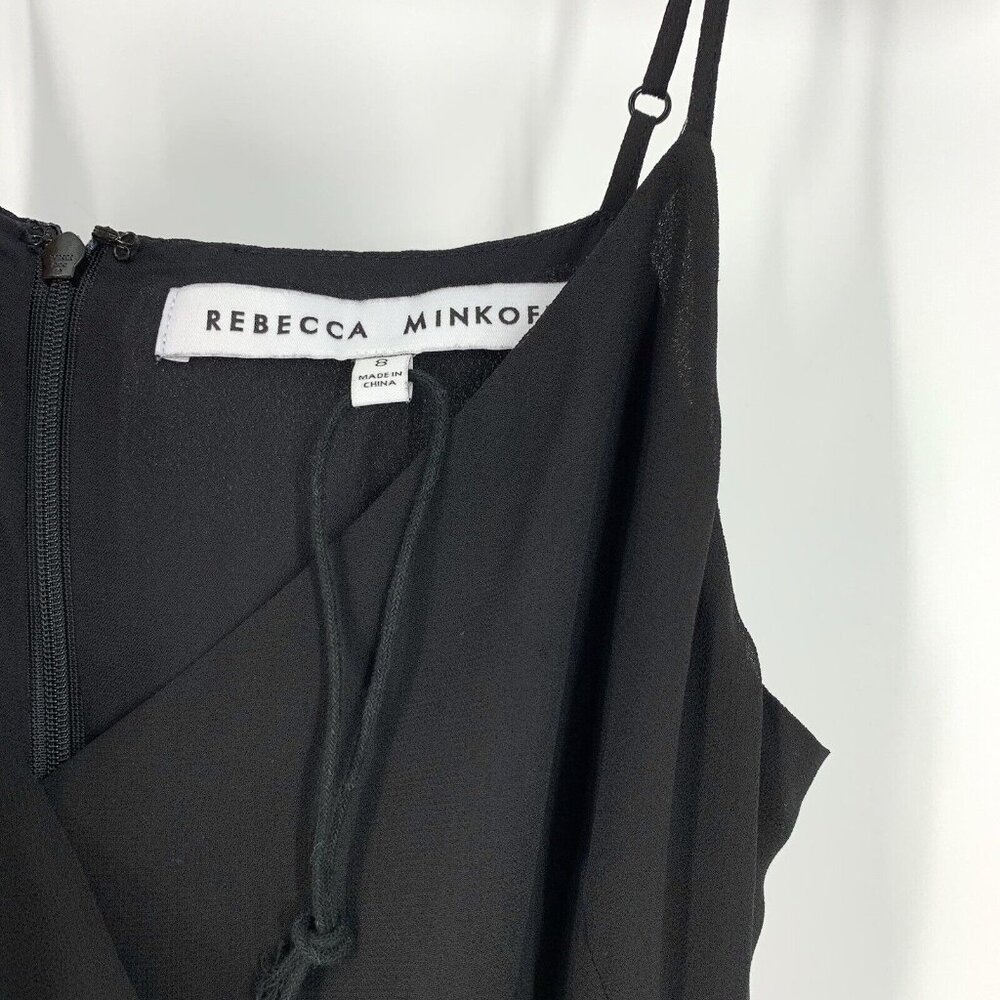 Rebecca Minkoff Dress Kinsley Black Sleeveless Ruched Shirred Mini - Picture 6 of 12